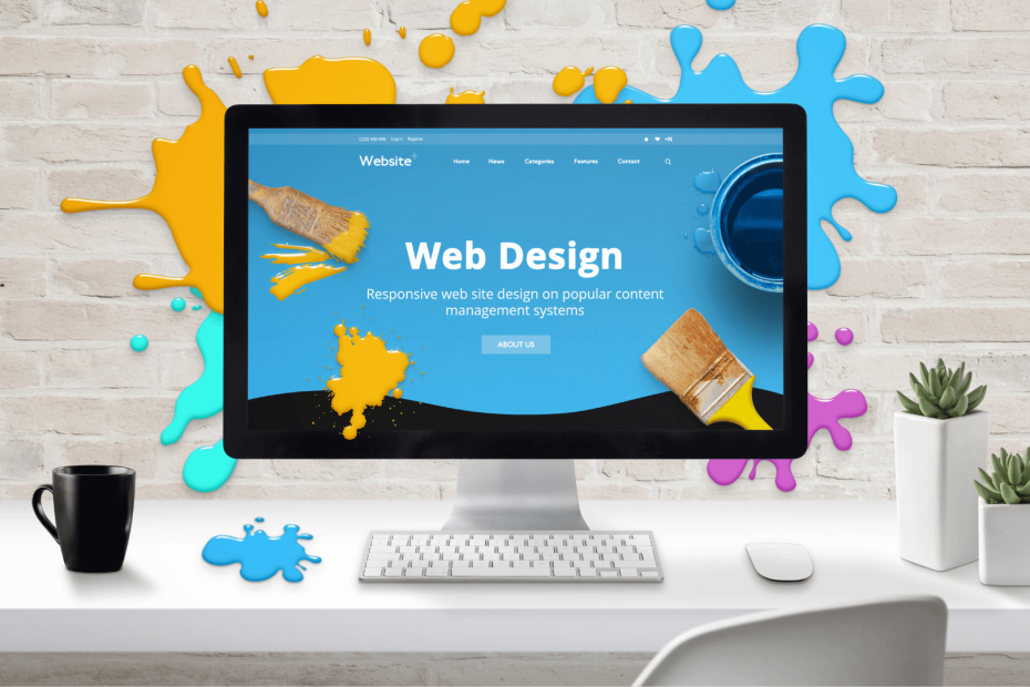 Illustration of web design elements contributing to business growth